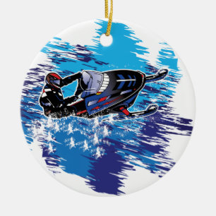 Coola Snowmobiler Julgransprydnad Keramik