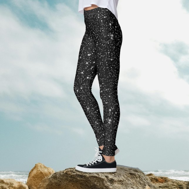 Coola Snyggt Black Night Sparkling Glittery Party Leggings (Skapare uppladdad)