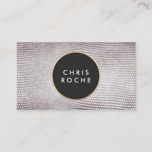 Coola Snyggt Circle Emblem Silver Snake Skin Visitkort