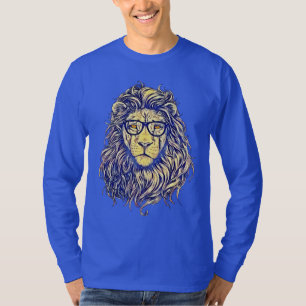 Coola Snyggt Hipster Lejon T-Shirt