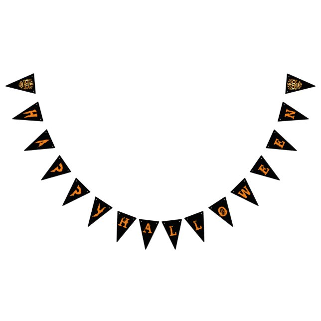 Coola snyggt skalle Halloween fest buntbanderoll Vimplar (Alla)