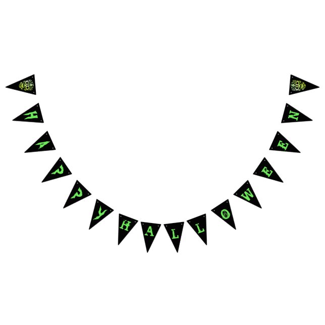 Coola snyggt skalle Halloween fest buntbanderoll Vimplar (Alla)