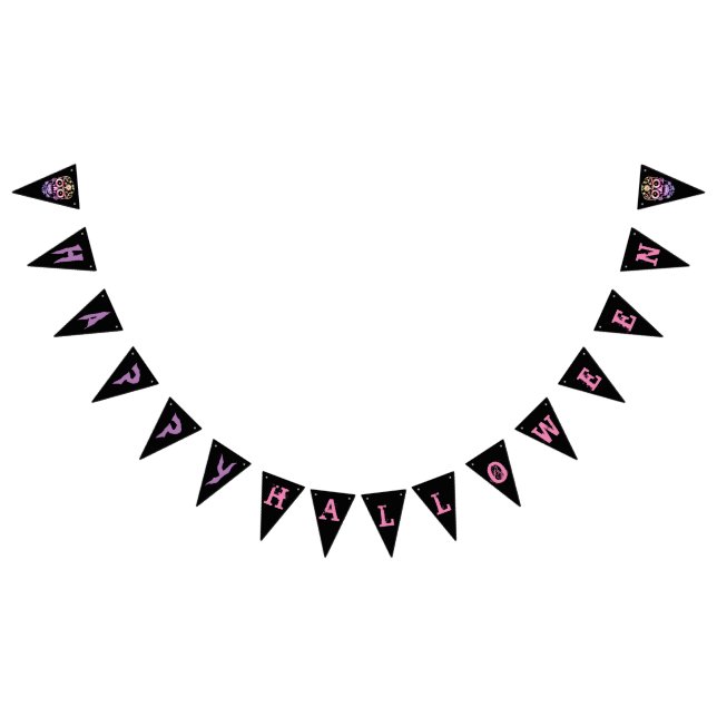 Coola snyggt skalle Halloween fest buntbanderoll Vimplar (Alla)