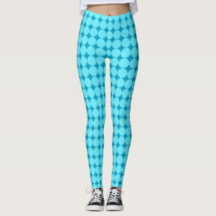 Coola Snyggt Teal Light Blue Polka dots Leggings
