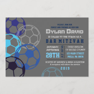 COOLA SOCCER Pub Mitzvah-inbjudan Inbjudningar