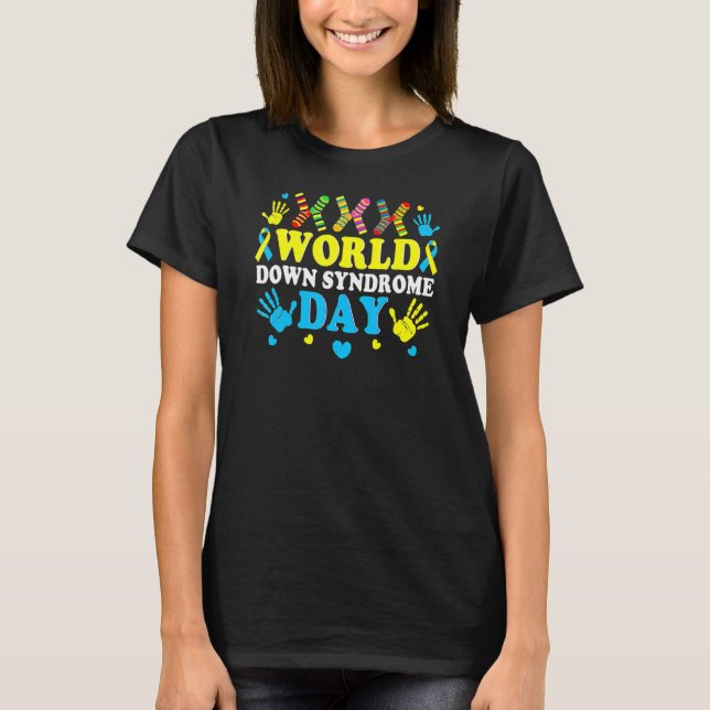 Coola Socks World Down Syndrome Awareness Supporte T Shirt (Framsida)