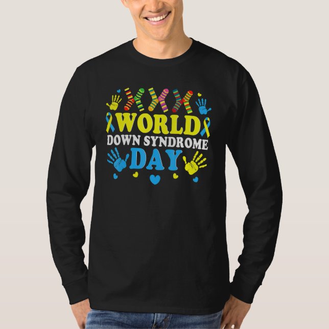 Coola Socks World Down Syndrome Awareness Supporte T Shirt (Framsida)