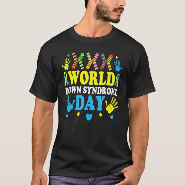 Coola Socks World Down Syndrome Awareness Supporte T Shirt (Framsida)