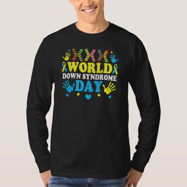 Coola Socks World Down Syndrome Awareness Supporte T Shirt (Framsida)