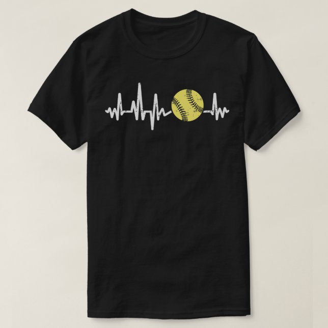 Coola Softball Heartslag Design Manar Kvinnor Soft T Shirt (Design framsida)