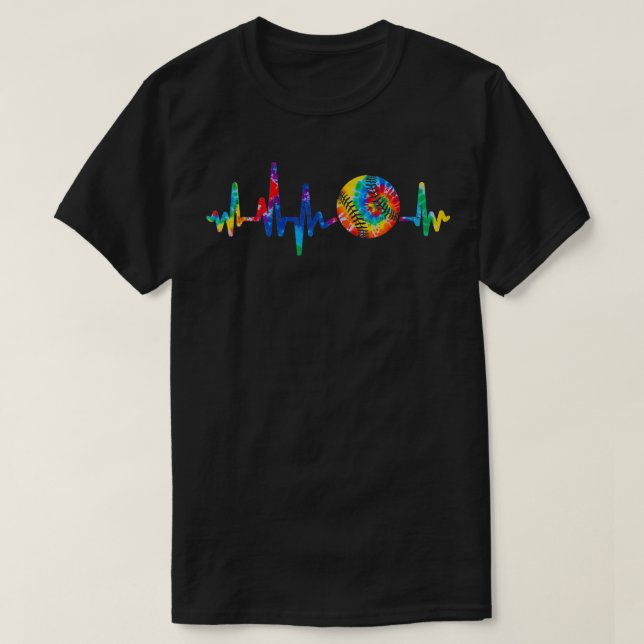 Coola Softball Heartslag Tie dye Manar Kvinnor Sof T Shirt (Design framsida)