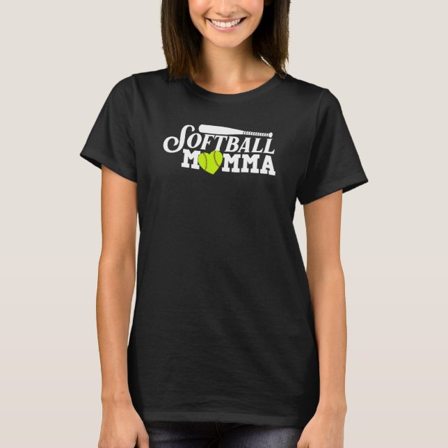 Coola Softball Momma för Mamma Women Proud Boll Sp T Shirt (Framsida)