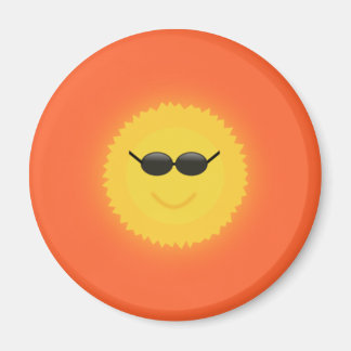 Coola sol med solglasögon på en coola soldag magnet