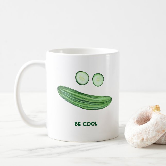 Coola som "BE-COOLA" Lättare vattenfärg Kaffemugg (Med munk)