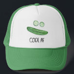 Coola som "Coola AF" (gurkor) "Funny Truckerkeps" Keps<br><div class="desc">Behåll coolan som gurka i den här roligtens truckerkeps. Vattenskärning bara för dig! Kolla min butik för mer design!</div>