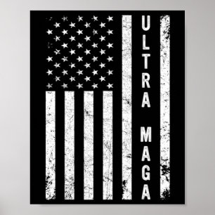 Coola som går ut i USA Black American Flagga Ult Poster