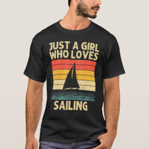 Coola som seglar under flickor Kid Boating Nautica T Shirt