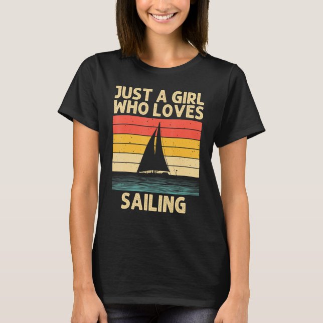 Coola som seglar under flickor Kid Boating Nautica T Shirt (Framsida)