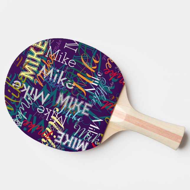 Coola som upprepar ditt namntypografi Mönster Pingisracket (Sidan)