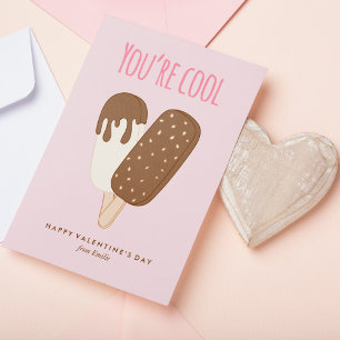 Coola som Valentineser i klassrummet Ice Cream Kid Anteckningskort