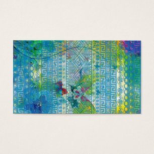 coola sommar färg Aztec soft blue mönster Visitkort