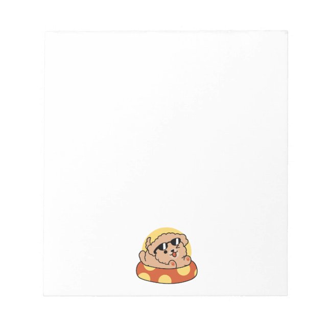 Coola Sommar Hund Flytande - Cute Puppy Bassäng Pa Anteckningsblock (Framsida)