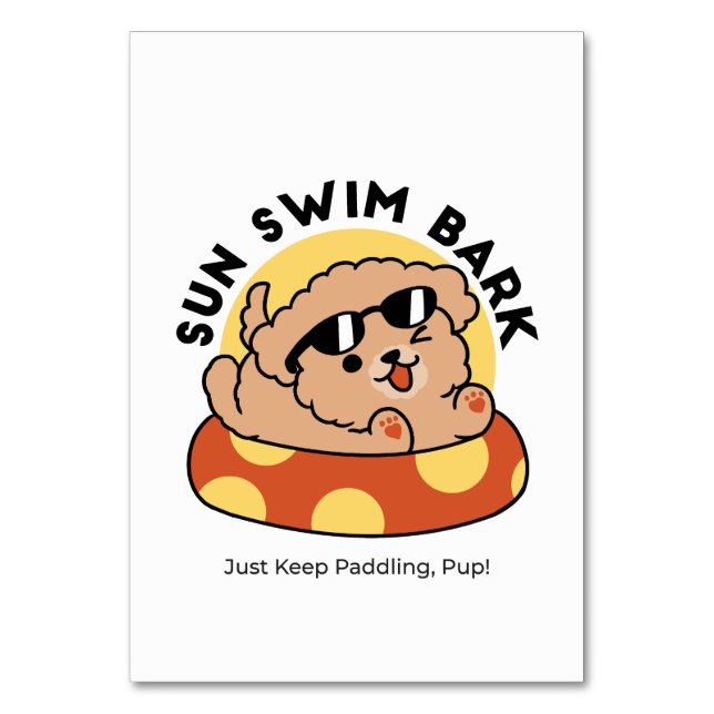 Coola Sommar Hund Flytande - Cute Puppy Bassäng Pa Bordsnummer (Framsidan)