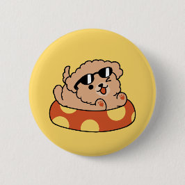 Coola Sommar Hund Flytande - Cute Puppy Bassäng Pa Knapp