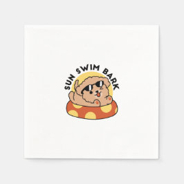 Coola Sommar Hund Flytande - Cute Puppy Bassäng Pa Pappersservett