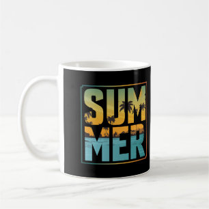 Coola Sommar Vibes Handflatan Träd & Vatten Kaffemugg