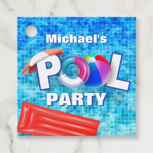 Coola Sommaren Bassäng Party Swimming Vatten Rolig Gåvor Etiketter (Framsida)