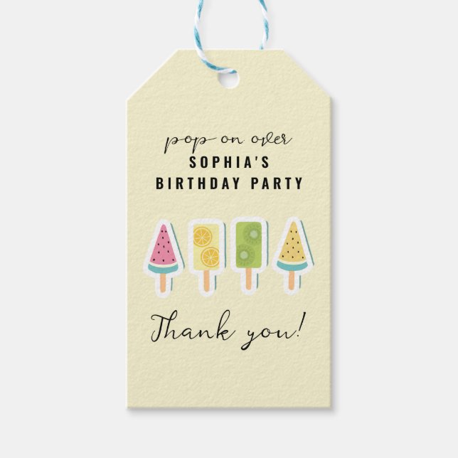 Coola Sommarfödelsedag Presentetikett (Framsidan)
