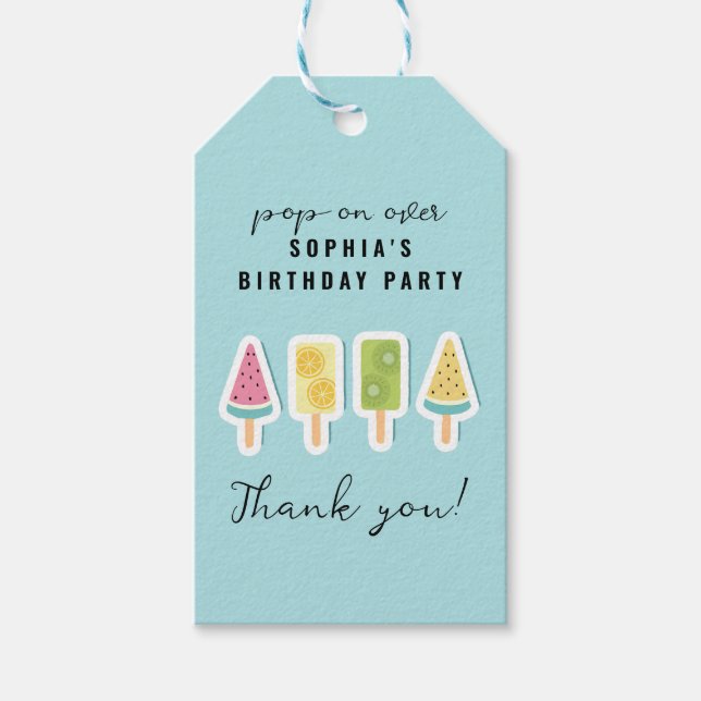 Coola Sommarfödelsedag Presentetikett (Framsidan)