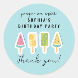 Coola Sommarfödelsedag Runt Klistermärke