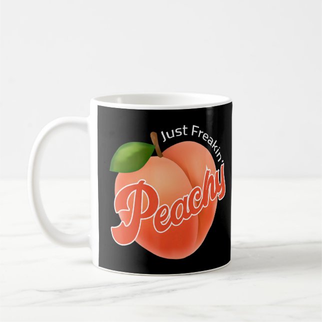 Coola Sommarfrukt Retro Peachy and Behålla it Peac Kaffemugg (Vänster)