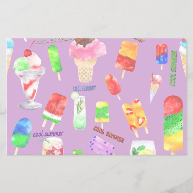 coola Sommarglass, ris och kall Flygblad (Framsidan)