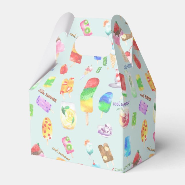 coola Sommarglass, ris och kall Presentaskar (Framsidan Sidan)