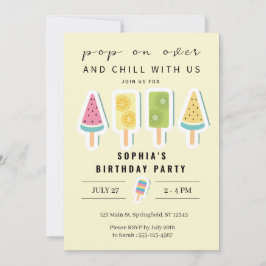 Coola Sommarpopulär födelsedagsinbjudan Inbjudningar