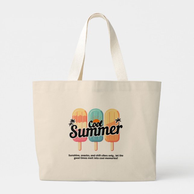 Coola Sommarregnbåge Popsicle Tote Bag Jumbo Tygkasse (Baksida)