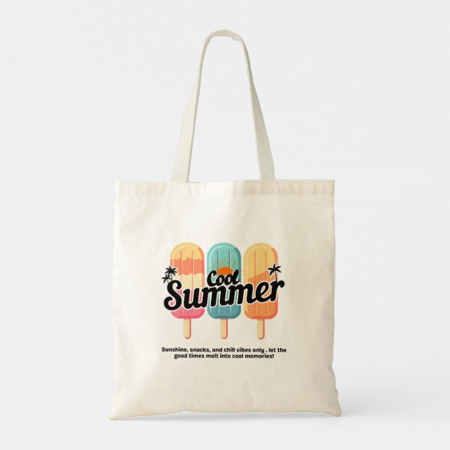 Coola Sommarregnbåge Popsicle Tote Bag Tygkasse (Baksida)