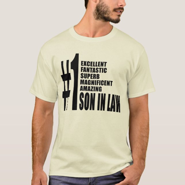 Coola Sons in Law: Number One Son in Law T Shirt (Framsida)