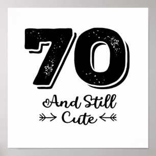 coola Söt 70-årsdagstidcitat ord Poster