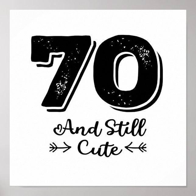 coola Söt 70-årsdagstidcitat ord Poster (Framsidan)
