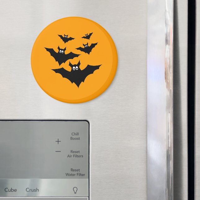 Coola söt Black Flies fladdermöss Halloween på Ora Magnet (In Situ (Fridge))