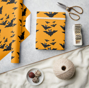 Coola söt Black Flies fladdermöss Halloween på Ora Presentpapper