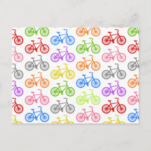 Coola, söt cykel mönster färglös, färglös vykort