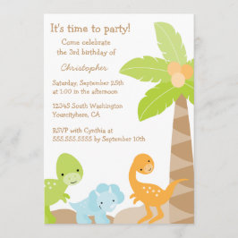 Coola, söt dinosauriepojkens födelsedagsfest inbju inbjudningar