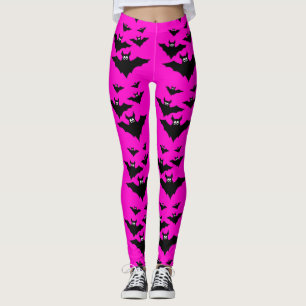 Coola söt Flies fladdermus Halloween Black shock r Leggings