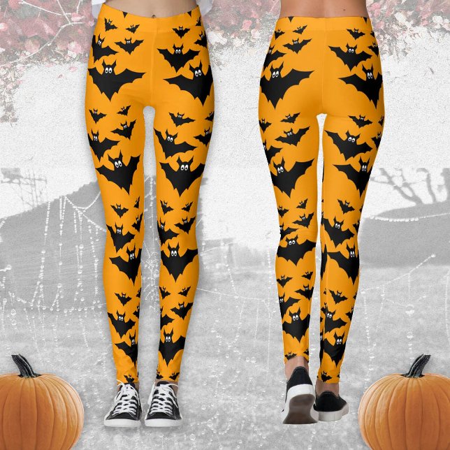 Coola söt flygande fladdermöss Halloween Black and Leggings (Skapare uppladdad)