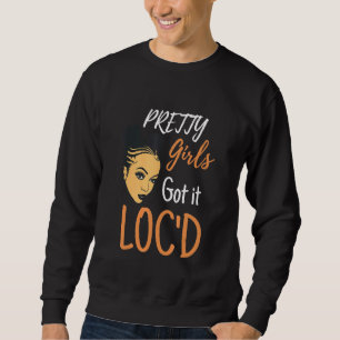 Coola Söt Girls Har It Locd Melanin Afro Lång Ärmad Tröja
